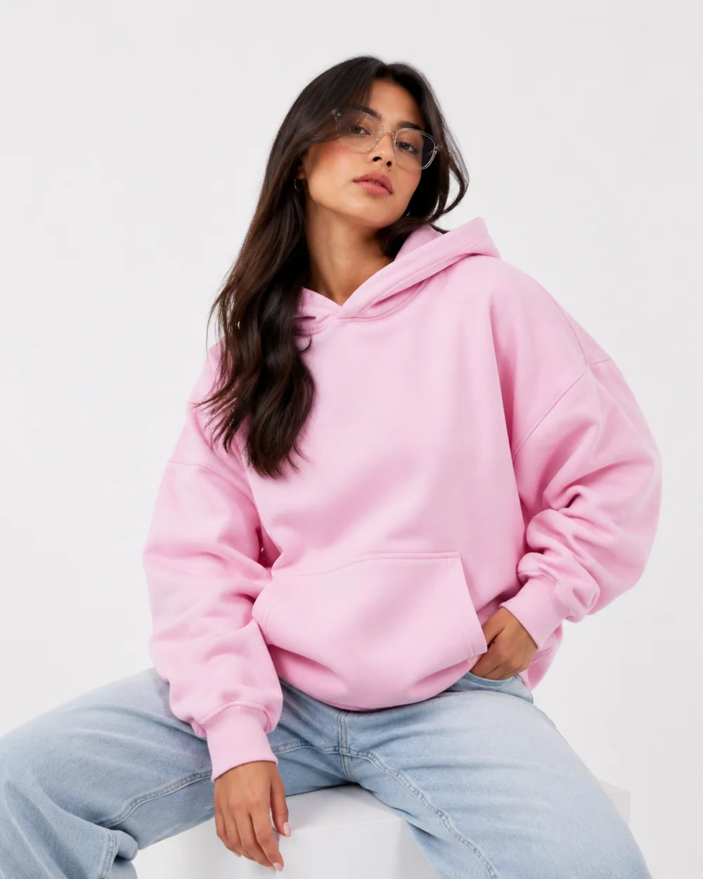 Hoodie oversize — Rosado